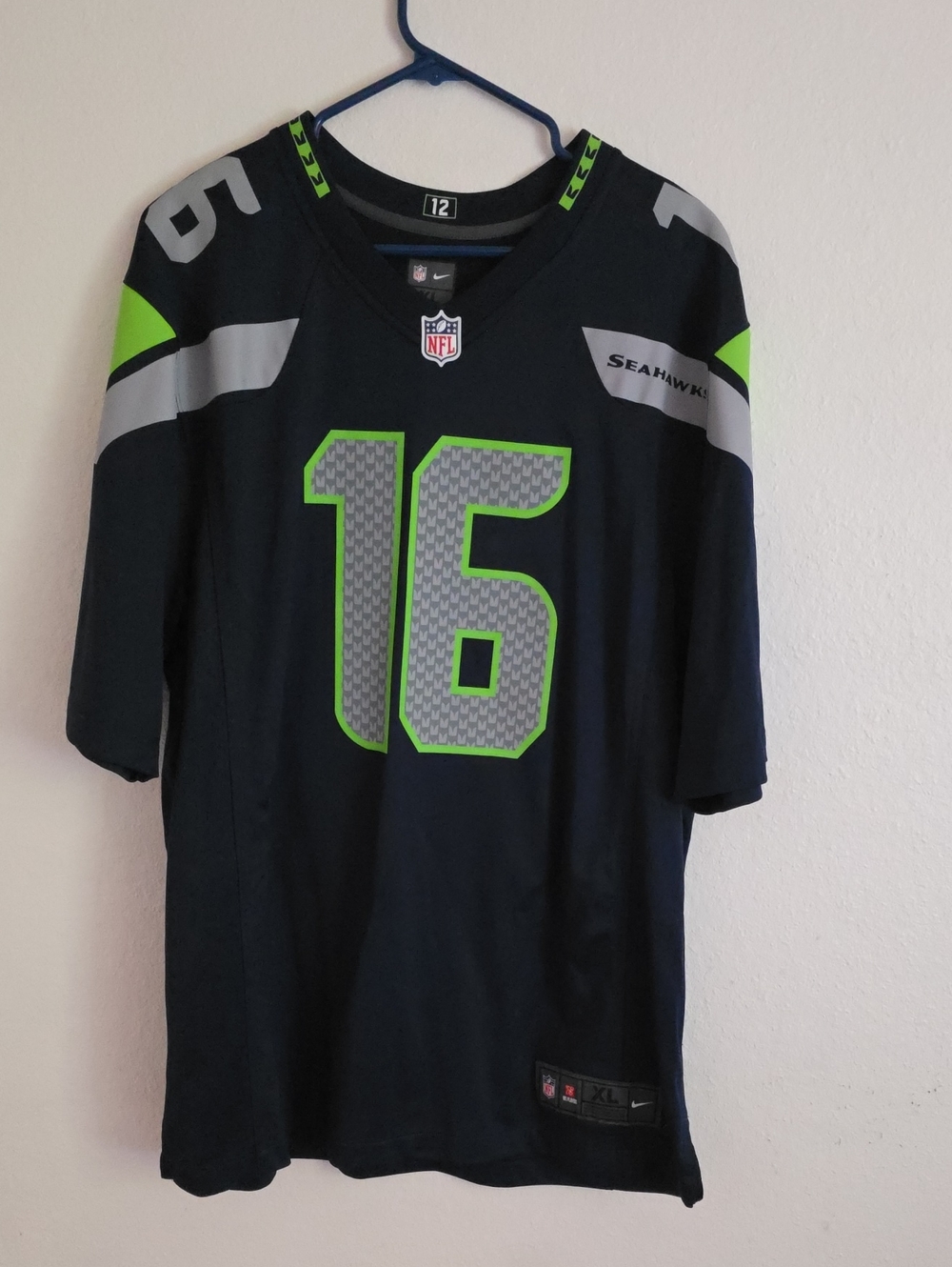 Nike Seattle Seahawks #16 Jersey - Navy & Neon Green